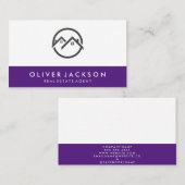 Homepictogram onroerend goed | Paarse trim Visitekaartje (Voorkant / Achterkant)