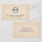 Homepictogram onroerend goed | Papiertextuur Visitekaartje (Voorkant / Achterkant)