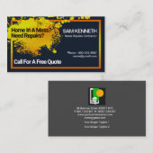 Homepreparaten met gele wandverf visitekaartje (Voorkant / Achterkant)