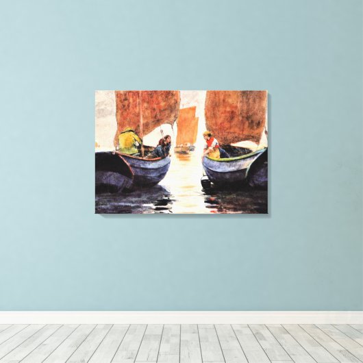 Homer - Afterglow, kunstschilderij waterverf Canvas Afdruk (Insitu (Houten vloer))