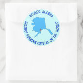 Homer, Alaska Halibut Vist de wereldstad Ronde Sticker (Tas)