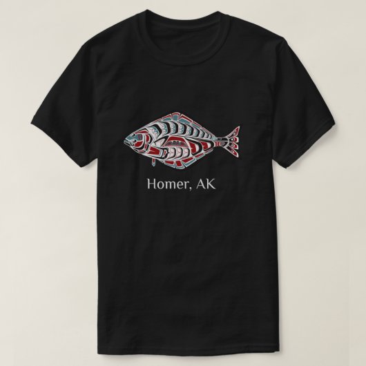 Homer Alaska Native American Halibut Fishermen Gif T-shirt (Design voorkant)