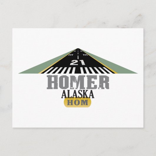 Homer Alaska - Vliegveld Runway Briefkaart (Voorkant)