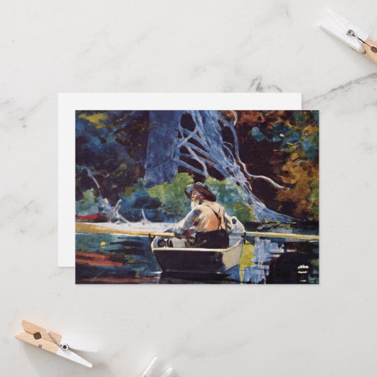 Homer - Andirondack Guide, beroemd schilderij, Kaart (Voorkant / Achterkant in situ)
