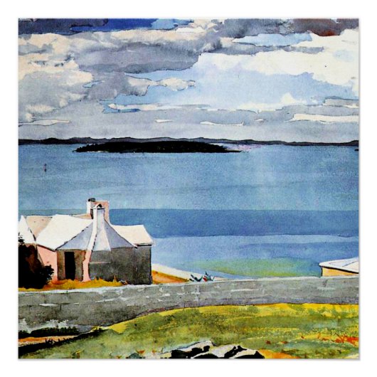 Homer - Binnenwater, Bermuda, Perfect Poster (Voorkant)