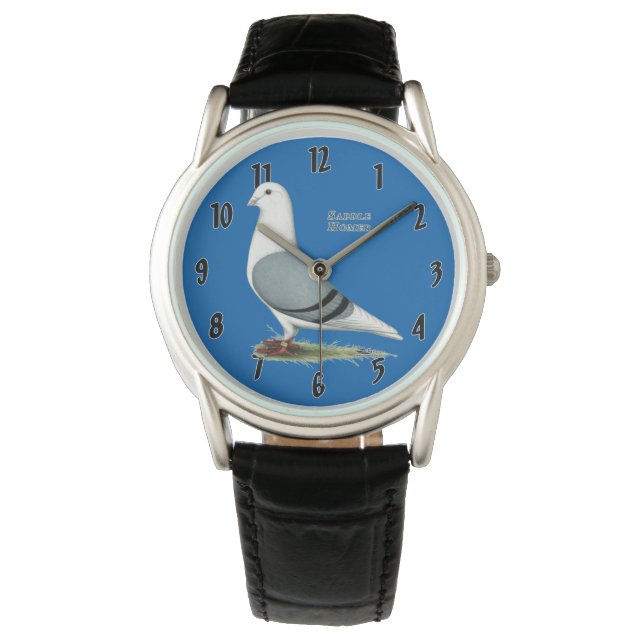 Homer Blue Saddle Horloge (Voorkant)