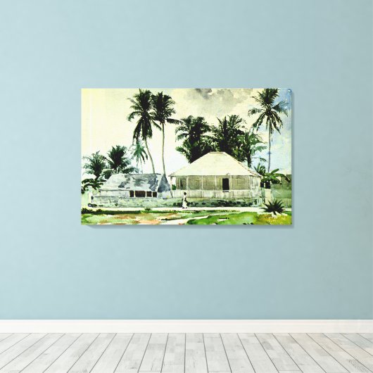 Homer - Cabins, Nassau Canvas Afdruk (Insitu (Houten vloer))