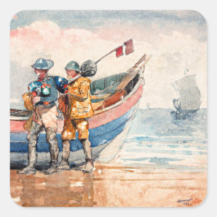 Homer - De terugkeer, beeldende kunst, Vierkante Sticker