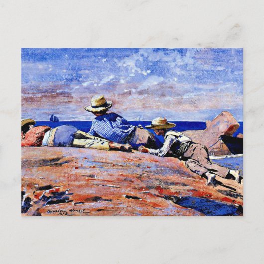 Homer - Drie jongens op de kust Briefkaart (Voorkant)