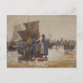 Homer Fisherfolk on Beach at Cullercoats Briefkaart (Voorkant)