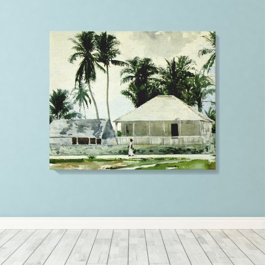 Homer - Hutten, Nassau Canvas Afdruk (Insitu (Houten vloer))