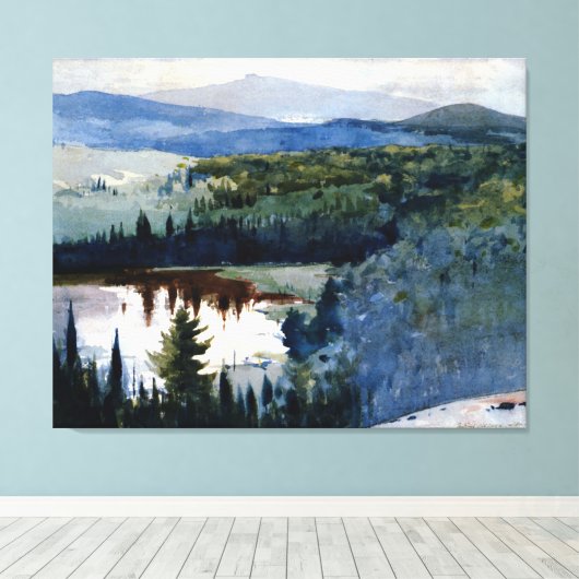 Homer - Indiaans dorp, Adirondacks Canvas Afdruk (Insitu (Houten vloer))