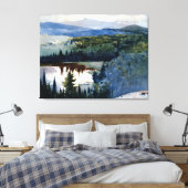 Homer - Indiaans dorp, Adirondacks Canvas Afdruk (Insitu (Slaapkamer))