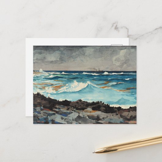 Homer - Kust en Surf, Nassau Briefkaart (Voorkant / Achterkant in situ)