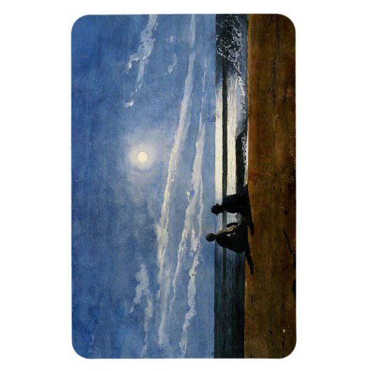 Homer - Maneschijn, kunstschilderij Magneet (Verticaal)