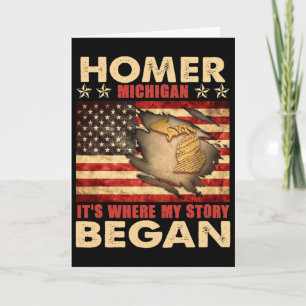 Homer Michigan Usa Vlag 4 juli Kaart