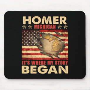 Homer Michigan Usa Vlag 4 juli Muismat