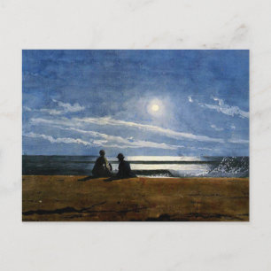Homer - Moonlight, fijn kunstschilderij, Briefkaart
