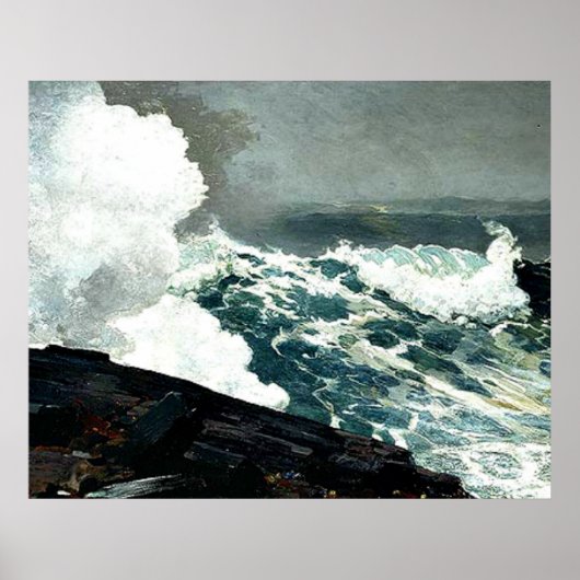 Homer - Noreaster, mooi kunstschilderij, Poster (Voorkant)