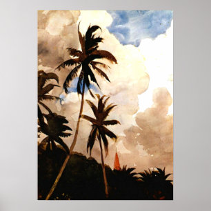 Homer - Palm Trees, Bahama's Poster