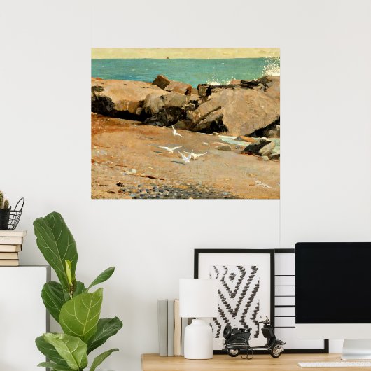 Homer - Rocky Coast and Gulls, fine art Poster (Thuiskantoor)