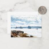 Homer - Sailboten bij Gloucester, schilderij van 1 Notitiekaartje (Voorkant / Achterkant in situ)