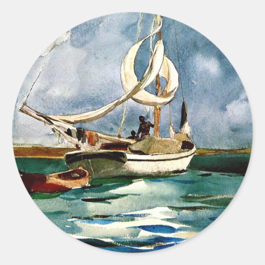 Homer - Sloop, Bermuda Ronde Sticker (Voorkant)
