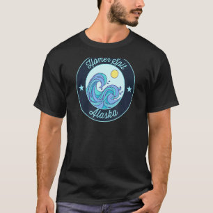 Homer Spit Ak Alaska Souvenir Nautical Surfer Grap T-shirt