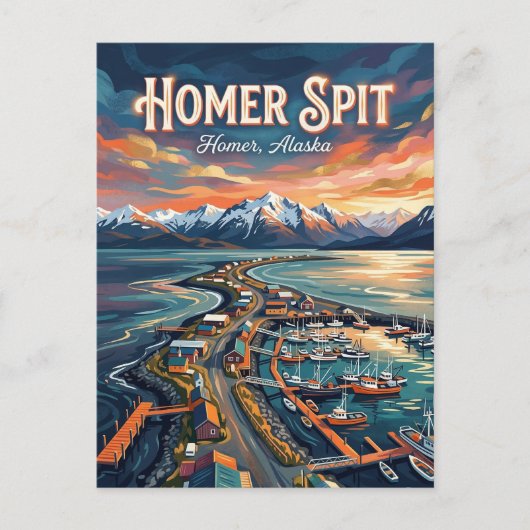 Homer Spit Alaska Ansichtkaart Briefkaart (Voorkant)