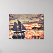 Homer - Sunset Fires, fijn kunstschilderij in wate Canvas Afdruk (Voorkant)