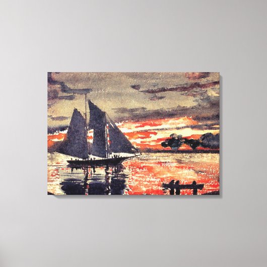 Homer - Sunset Fires, fijn kunstschilderij in wate Canvas Afdruk (Voorkant)