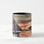 Homer - Sunset Fires, fijn kunstschilderij in wate Mok (Midden)