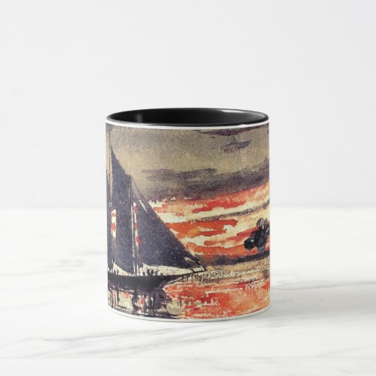 Homer - Sunset Fires, fijn kunstschilderij in wate Mok (Midden)
