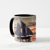 Homer - Sunset Fires, fijn kunstschilderij in wate Mok (Voorkant links)