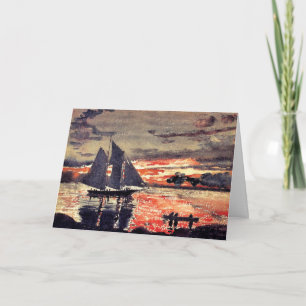 Homer - Sunset Fires, fijn kunstschilderij Kaart