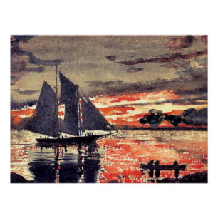 Homer - Sunset Fires, fijne kunst, Perfect Poster