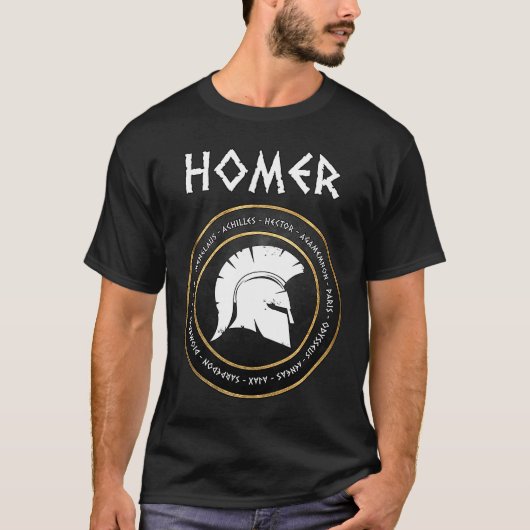 Homer the Iliad and Odyssey Heroes of the Trojan W T-shirt (Voorkant)