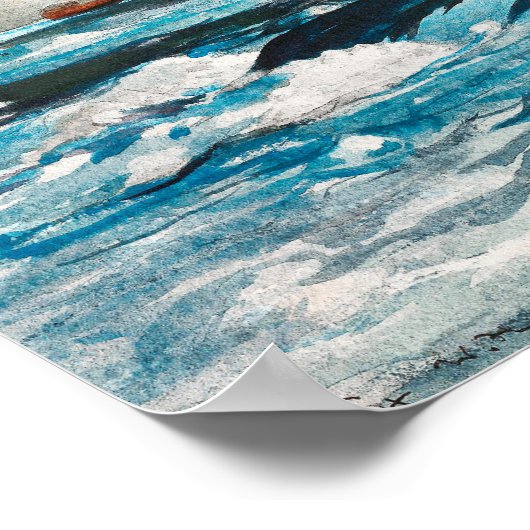 Homer - The Rapids, Hudson River, Adirondacks Poster (Hoek)