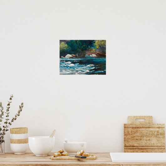 Homer - The Rapids, Hudson River, Adirondacks Poster (Keuken)