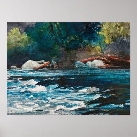 Homer - The Rapids, Hudson River, Adirondacks Poster (Voorkant)