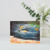 Homer - Vis en Butterflies, beroemd schilderij Briefkaart (Staand voorkant)