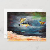 Homer - Vis en Butterflies, beroemd schilderij Briefkaart (Voorkant / Achterkant)