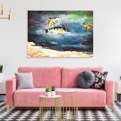 Homer - Vis en Butterflies, beroemd schilderij Canvas Afdruk (Insitu (Woonkamer))