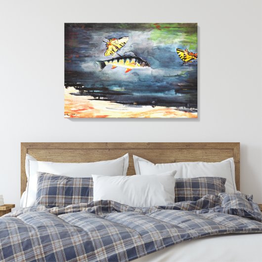 Homer - Vis en Butterflies, beroemd schilderij Canvas Afdruk (Insitu (Slaapkamer))