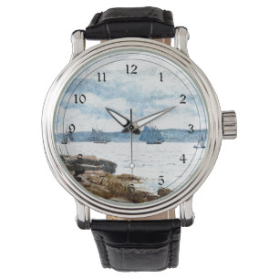 Homer - Zeilboten bij Gloucester, 1880 schilderij, Horloge