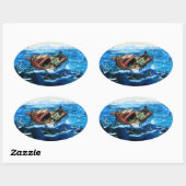 Homer's Gulfstream herzien Ovale Sticker (Vel)