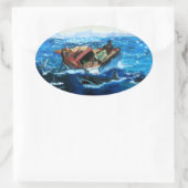 Homer's Gulfstream herzien Ovale Sticker (Tas)