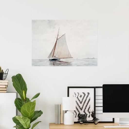 Homer's Sailing off Gloucester Poster (Thuiskantoor)