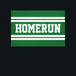 HOMERUN Heldergroen Witte Zomer Baseball Strepen Canvas Afdruk<br><div class="desc">Dit sportieve honkbalontwerp bevat vetgedrukte atletische HOMERUN-tekst binnen brede witte race strepen tegen een heldergroene achtergrond. De kleuren en tekst in dit ontwerp kunnen worden gepersonaliseerd.</div>