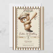 Homerun Hitter Stripe Baseball Beer 1e verjaardag Kaart (Voorkant)